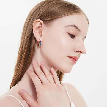 Surrounded Forest Beaded Hoop Earrings Bohemian Color Hoop Earrings Colorful Hoop Earrings Rainbow Earrings For Women