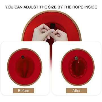 Wide Brim Fedora Hats for Women and Men Classic Felt Panama Hat Men's Two Tone Dress Hat with Belt Buckle