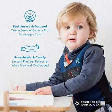 Harkla Weighted Vest for Kids - Neoprene Compression Vest - Ages 2 to 4 - Adjustable Kids Weighted Vest with 2lb Weight - Breathable and Washable Compression Vest - Small
