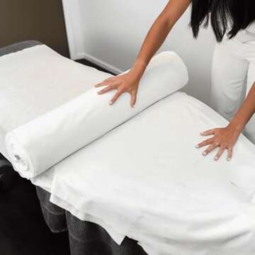 Disposable Non-Woven Bed Sheet 31.5" X 70" 30gms For Massage, Spa, Tattoo and Exam tables (1 Roll 50 sheets)