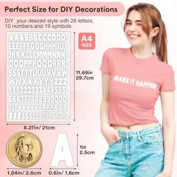 5 Sheets 830 Pieces Iron on Letters and Numbers for Clothing, 1 Inch Iron on Vinyl Letters with A-Z ...