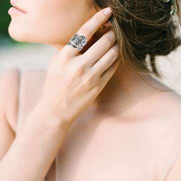 Cawsug Adjustable Sunflower Spoon Rings for Women