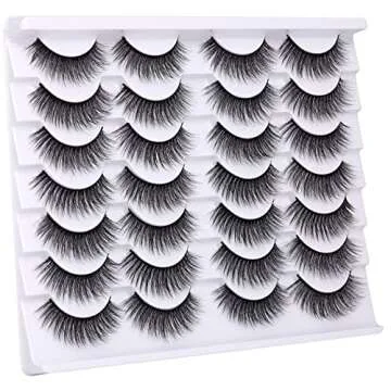Newcally Fluffy Faux Mink Eyelashes - 14 Pairs Pack