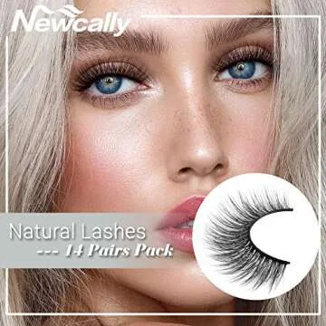 Newcally Fluffy Faux Mink Eyelashes - 14 Pairs Pack