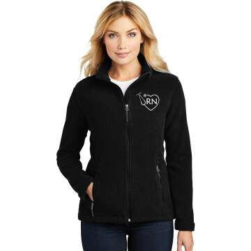 The Crafty Engineer RN Zip Up Fleece Jacket with Pockets - Perfect Nurse Gift
