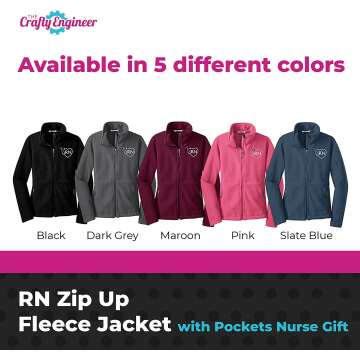 RN Zip Up Fleece Jacket with Pockets | Nurse Gift