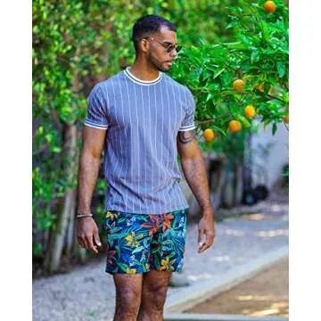 maamgic Mens 7 Inch Quick Dry Printed Short Swim Trunks with Mesh Lining Swimwear Bathing Suits Vintage Flower Large