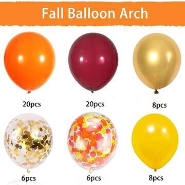 Fall Balloons Thanksgiving Balloons Balloons Orange Yellow Burgundy Gold and Confetti Balloons Autum...
