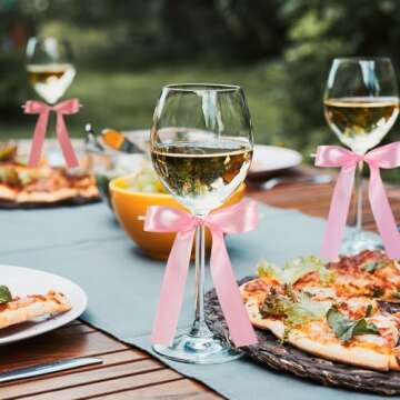 54 Pcs Twist Tie Bows 4.5×6 Inch Satin Ribbon Bows for Wine Glasses Candles Wreath Garland Gifts Wrapping Christmas Tree Cake Home Decor Indoor Outdoor Decorations (Pink Dark Pink and Rose Gold)