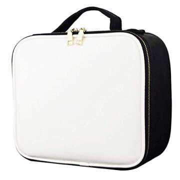Idearsen Travel Makeup Bag Cosmetics Train Case - Small Compact, Organized, and Large Capacity Stora...