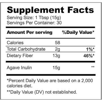 Organic Agave Inulin Powder for Gut Support - 16 Oz