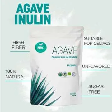 Organic Agave Inulin Powder for Gut Support - 16 Oz