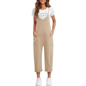 Nirovien Womens Oversized Sleeveless Jumpsuits Loose Spaghetti Strap Baggy Overalls with Pockets Cas...