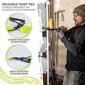 Twisted Goat Industrial Twist Ties - Heavy Duty Reusable, Flexible Ties for Securing Cargo, Hanging Hammocks, Organizing Camping Gear, and More! Starter Pack (3-FT, 6-FT, 10-FT)