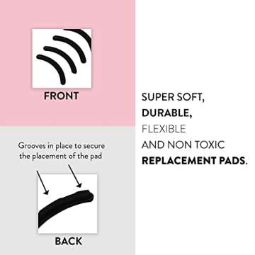 Black Eyelash Curler Refills (24-Pack) Replacement Pads | Eye Lash and Cosmetic Accessory | Create Permanent Curls and Intense Lashes | Universal Fit for Standard Curlers