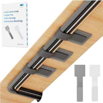 LX IntMfr. Hook and Loop Cable Ties, Self Adhesive Hook and Loop Cable Straps, Sticky-back Cord Orga...