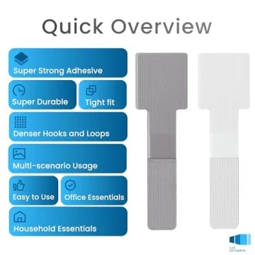 LX IntMfr. Hook and Loop Cable Ties, Self Adhesive Hook and Loop Cable Straps, Sticky-back Cord Organizer, Cable Clip, Household & Office Essentials, 40Pcs per Pack