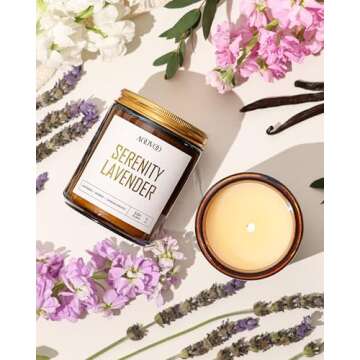 AOOVOO Candle Set - Scented Candles, Soy Candles, Aromatherapy Candle, Soy Wax Candle, Candle for Home Scented, 4PC Lavender/Vanilla/Eucalyptus/Sage