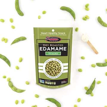 Seapoint Farms Wasabi Dry Roasted Edamame - Healthy Gluten-Free Snacks, 12-Pack