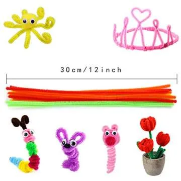 Caydo 500 Pieces Chenille Stems Pipe Cleaners 6 mm x 12 Inch for DIY Art Craft