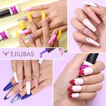 Ejiubas Gel Nail Polish Kit 36 Colors with Top Coat Base Coat Nail Strengthener, Summer Neon Nude Glitter Gel Nail Polish Soak Off LED Nail Polish Set for Starter Home/Salon Gel Manicure Set
