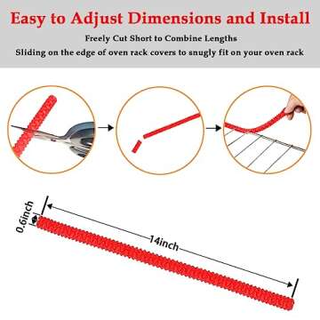 SDTC Tech Silicone Oven Rack Shields - 4 Pack Heat Resistant Burn Guards for Kitchen