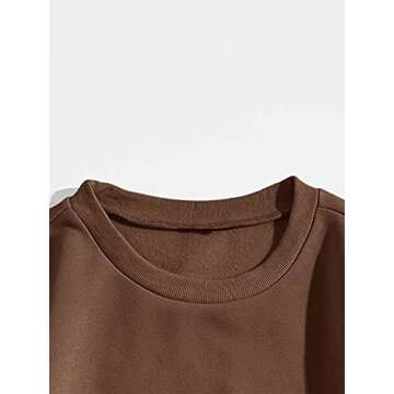 MISSACTIVER Women Oversize Sunset Letter Graphic Sweatshirt Fleece Crewneck Long Sleeve Drop Shoulder Pullover Jacket Top(Medium,Brown)