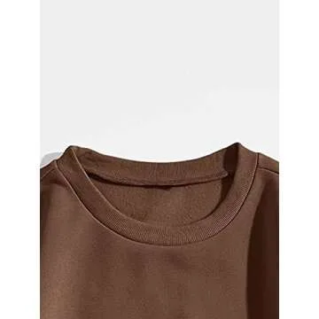 MISSACTIVER Women Oversize Sunset Letter Graphic Sweatshirt Fleece Crewneck Long Sleeve Drop Shoulder Pullover Jacket Top(Medium,Brown)