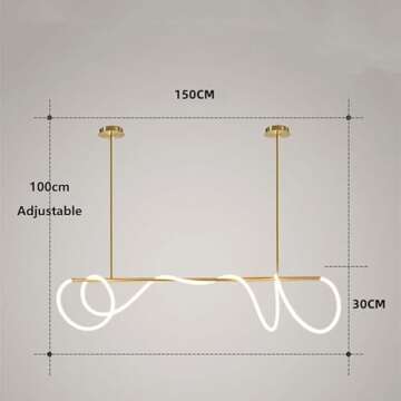 LightInTheBox Gold Chandelier Modern LED Linear Chandelier Nordic Creative Line Pendant Light Fixtur...