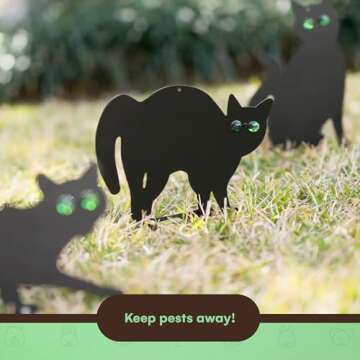 Homarden Halloween Decoration Outdoor - Black Cat Statues, Scare Cats Yard Sign for Halloween Yard D...