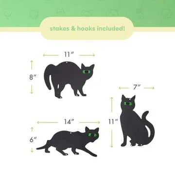 Homarden Black Cat Statues for Halloween Yard Decor