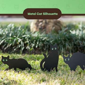 Homarden Black Cat Statues for Halloween Yard Decor
