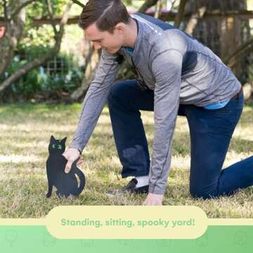 Homarden Black Cat Statues for Halloween Yard Decor