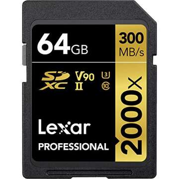 Lexar LSD64GCBNA2000R Pro SDHC 2000X RDR UII 64GB Memory Card 2 Pack