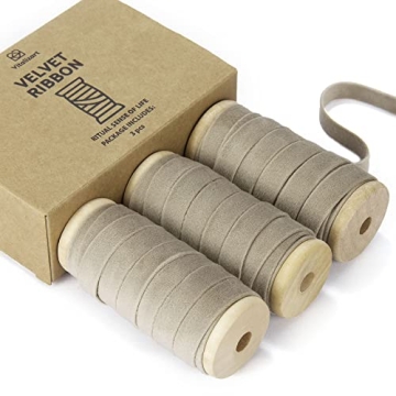 Vitalizart Velvet Ribbon Set for Crafting and Gift Wrapping