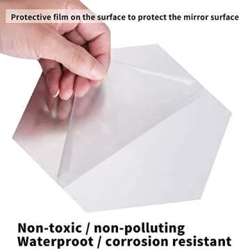 NL Sky Removable Large Size Acrylic Hexagon Mirror Wall Sticker,Self-Adhesive Tiles, 3D Hexagonal, Non-Glass, for Home Bedroom Living Room Decor (6.88 x 6.02 x 3.54 inches)…