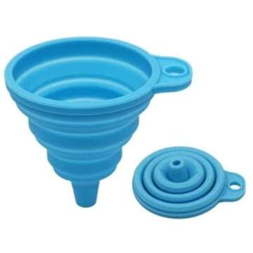 Silicone Collapsible Funnel Set of 4, Small and Large, Foldable Kitchen Funnel for Water Bottle Liquid Transfer Food Grade
