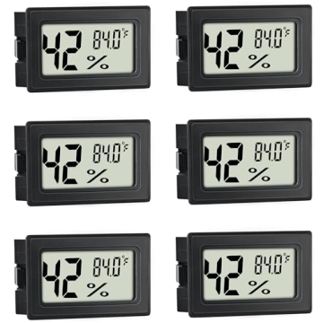 Mini Hygrometer Indoor Humidity Meter - 6 Pack with Thermometers