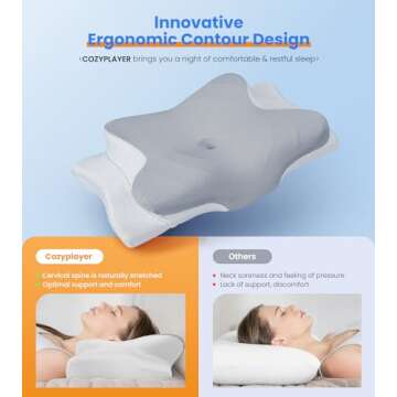 Ultra Pain Relief Cooling Pillow for Neck Support, Adjustable Cervical Pillow Cozy Sleeping, Odorles...