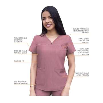 Adar Pro Heather Scrub Set for Women - Perfect Fit & Comfort