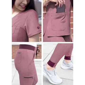 Adar Pro Heather Scrub Set for Women - Perfect Fit & Comfort