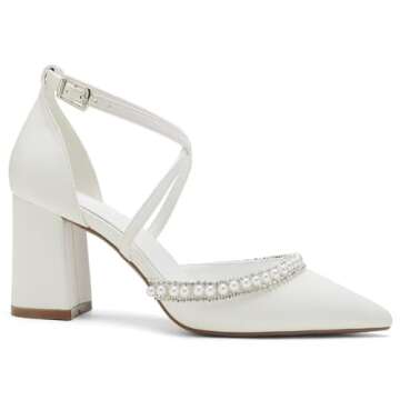 Elegant High Block Heel Wedding Shoes for Brides