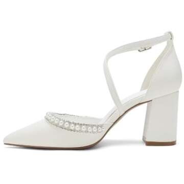 Elegant High Block Heel Wedding Shoes for Brides