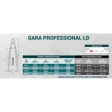 Soft Full Pocket Long Blade Fins for Freediving Speafishing | Gara Professional LD made in Italy by Cressi: quality since 1946