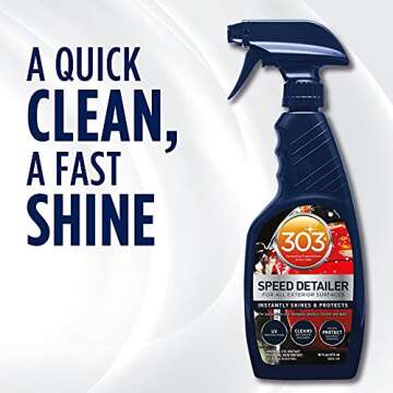 303 Products Speed Detailer - For All Exterior Automotive Surfaces - Instantly Shines And Protects Paint - Cleans Between Washes - UV Protection, 16 fl. oz. (30216CSR) Packaging May Vary