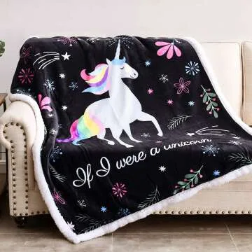 Unicorn Party Blanket Gifts for Girls - Soft & Cute