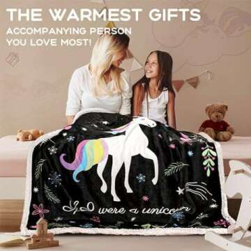 Unicorn Party Blanket Gifts for Girls - Soft & Cute