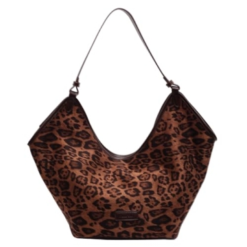YFGBCX Suede Bags for Women - Large Capacity Cheetah Hobo Tote