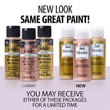 FolkArt K658 Paint Acrylic Metallic, 2 Fl Oz (Pack of 1), Antique Gold