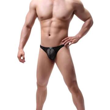 Pdbokew Men's Transparent Thong Underwear for Comfort & Style